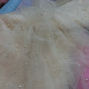 Soft Net Small Pearls Tulle Bridal Dress Fabric 60" - Bull Ring Fabrics
