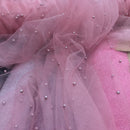 Soft Net Small Pearls Tulle Bridal Dress Fabric 60" - Bull Ring Fabrics
