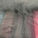 Soft Net Small Pearls Tulle Bridal Dress Fabric 60" - Bull Ring Fabrics