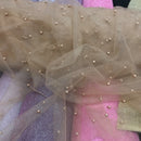 Soft Net Small Pearls Tulle Bridal Dress Fabric 60" - Bull Ring Fabrics