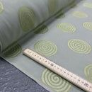 Spotted Circles Curtain Brocade Upholstery Fabric 140cm, Green - Bull Ring Fabrics