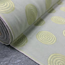 Spotted Circles Curtain Brocade Upholstery Fabric 140cm, Green - Bull Ring Fabrics