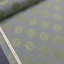 Spotted Circles Curtain Brocade Upholstery Fabric 140cm, Green - Bull Ring Fabrics