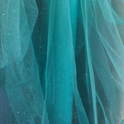 Stardust Glitter Tulle Fabric, Tiffany Blue - Bull Ring Fabrics