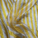 Striped Lame Dress Fabric, Yellow/Silver - Bull Ring Fabrics