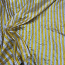 Striped Lame Dress Fabric, Yellow/Silver - Bull Ring Fabrics