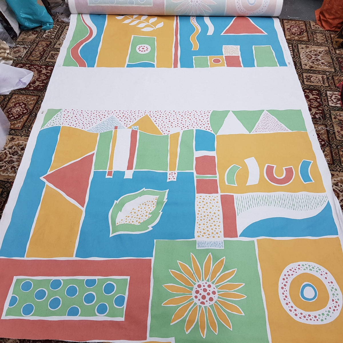 Tamar Panel Colourful Cotton Canvas Craft Fabric - Bull Ring Fabrics