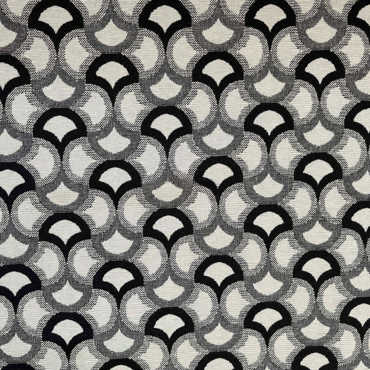 Tapestry Upholstery Fabric Curtain Cushion Blinds 140cm, Black/White - Bull Ring Fabrics