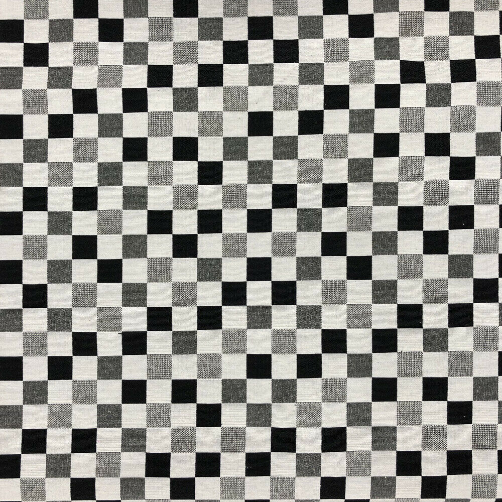 Tapestry Upholstery Fabric Curtain Cushion Blinds 140cm, Black/White - Bull Ring Fabrics