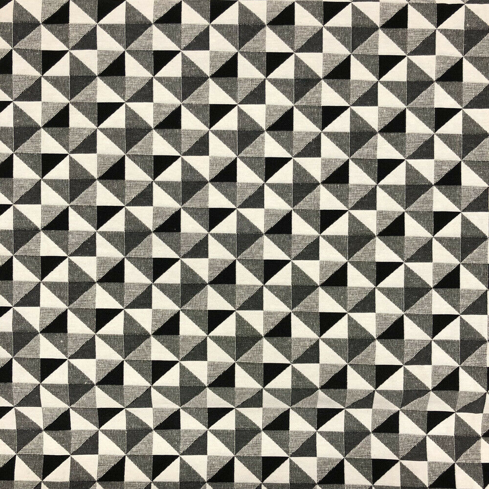 Tapestry Upholstery Fabric Curtain Cushion Blinds 140cm, Black/White - Bull Ring Fabrics