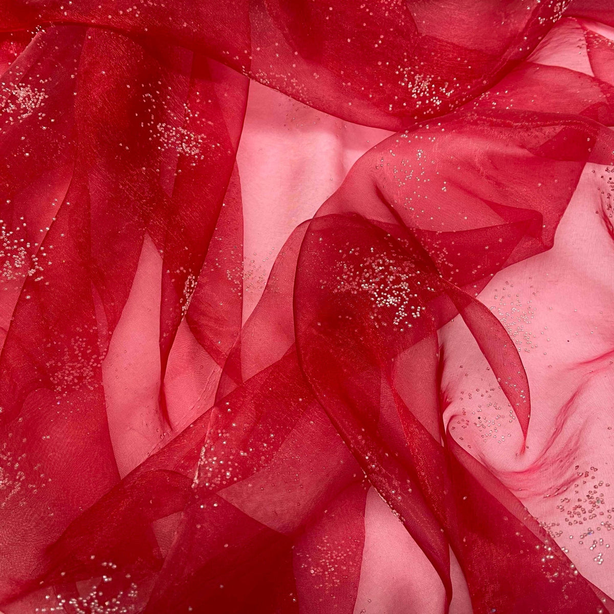 Tiny Gem-Stones Organza Voile Draping Dress Fabric 147cm - Bull Ring Fabrics