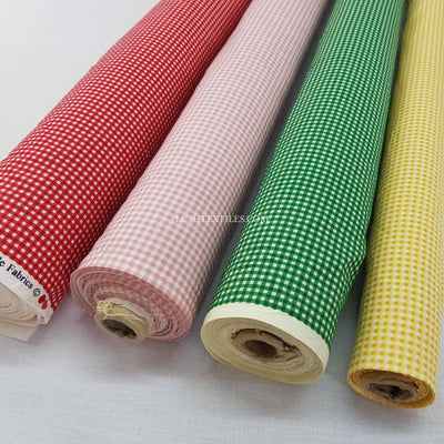 Tiny Gingham Checks Cotton Poplin Fabric - Bull Ring Fabrics