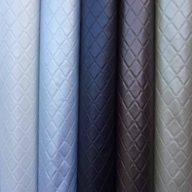 Trellis Quilted Vinyl Faux Leather Upholstery Fabric 140cm - Bull Ring Fabrics