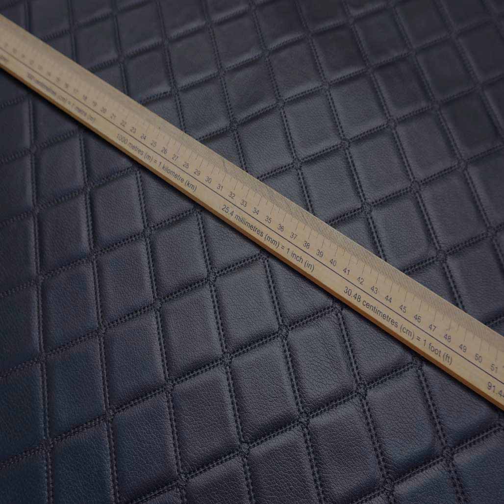 Trellis Quilted Vinyl Faux Leather Upholstery Fabric 140cm - Bull Ring Fabrics