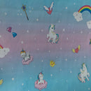 Unicorns & Rainbow PVC Plastic Oilcloth Tablecloth Fabric 54" - Bull Ring Fabrics