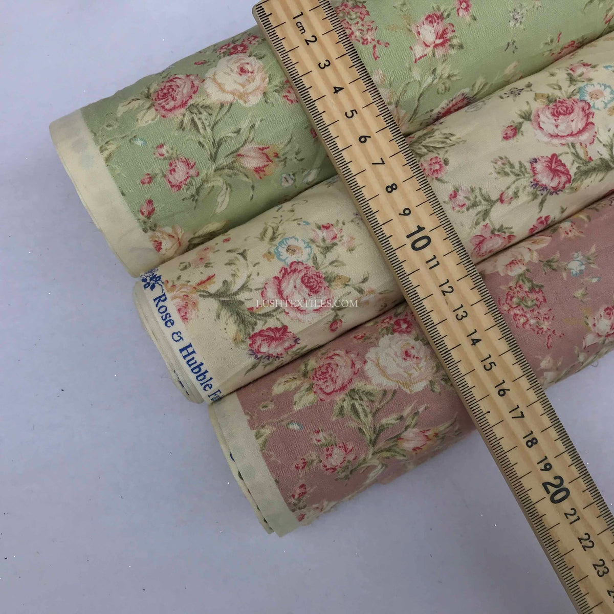 Vintage Roses Print Rose & Hubble Cotton Poplin Dress Fabric - Bull Ring Fabrics