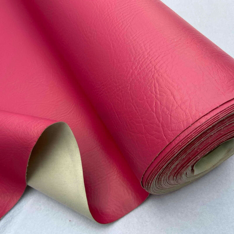 Vinyl Faux Leather Fabric 140cm, Cerise Pink - Bull Ring Fabrics