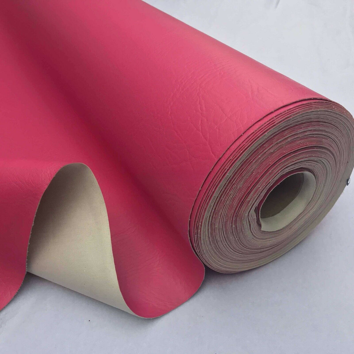 Vinyl Faux Leather Fabric 140cm, Cerise Pink - Bull Ring Fabrics
