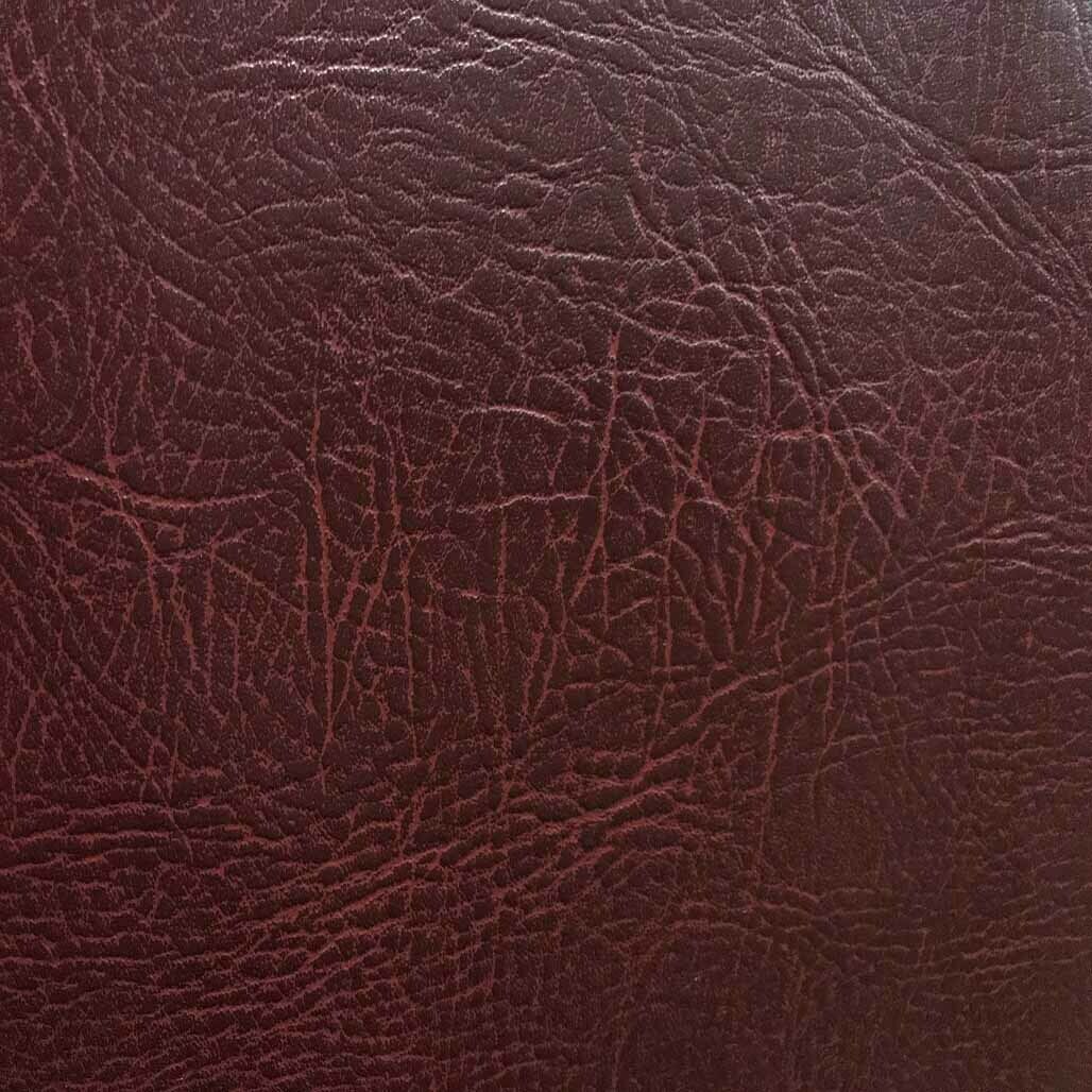 Vinyl Faux Leather Fabric 140cm, Claret Dark Red - Bull Ring Fabrics
