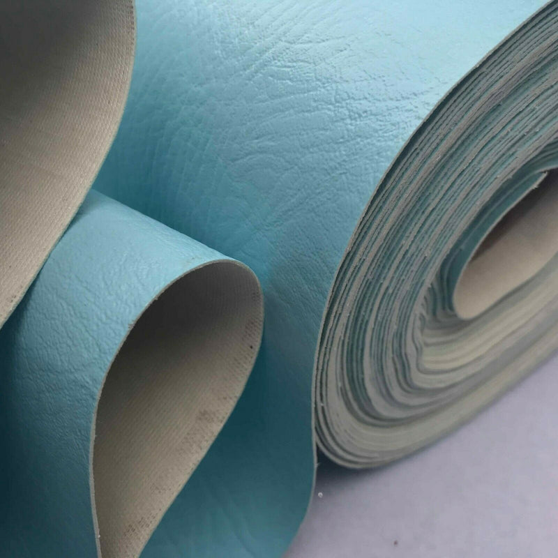 Vinyl Faux Leather Fabric 140cm, Sky Blue - Bull Ring Fabrics