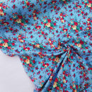 Viscose Roses Floral Summer Dress Fabric 60", Sky Blue - Bull Ring Fabrics