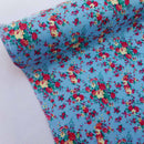 Viscose Roses Floral Summer Dress Fabric 60", Sky Blue - Bull Ring Fabrics