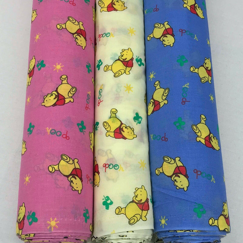 Winnie The Pooh Polycotton Fabric Crafts Quilting Bear 45" - Bull Ring Fabrics