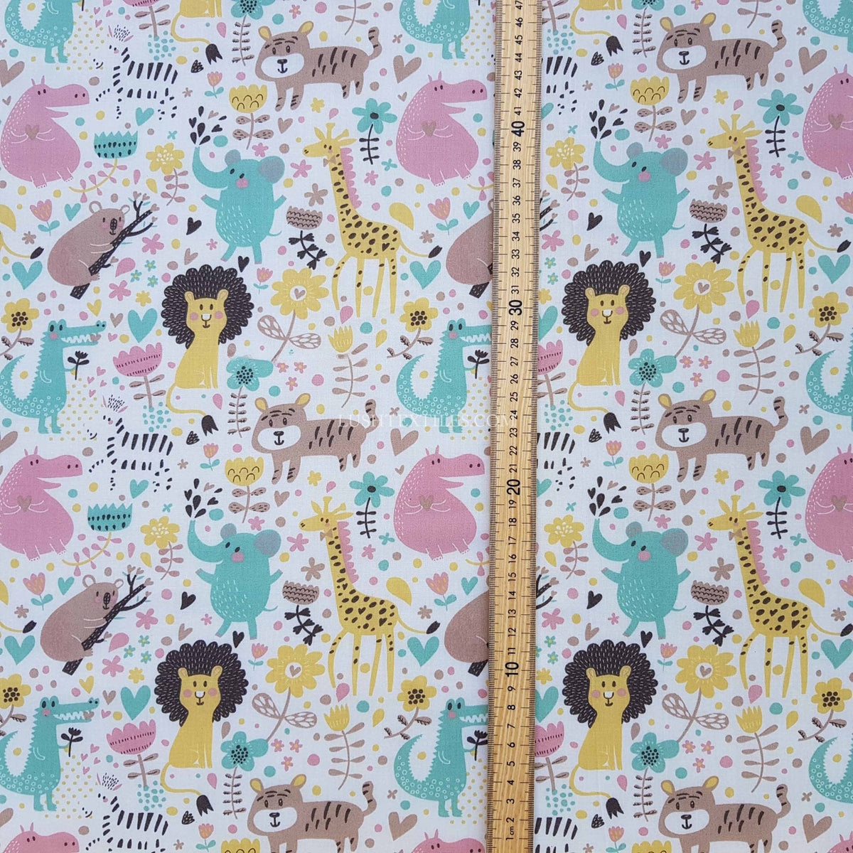 Zoo Animals Polycotton Fabric - Bull Ring Fabrics