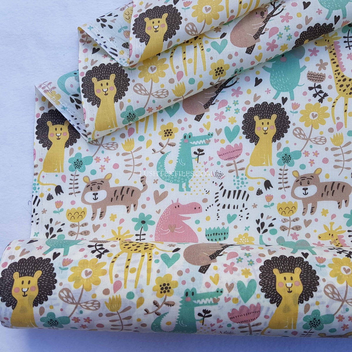 Zoo Animals Polycotton Fabric - Bull Ring Fabrics
